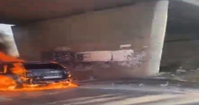 بالفيديو- سيارة تحترق في الدامور image